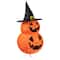 34" Jack-O'-Lanterns in Witch's Hat Outdoor Halloween Decoration